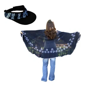 Envoltura de algodón acolchada azul índigo natural teñida a mano o parasol comercio justo  - Imagen 1 de 4