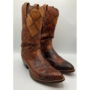 VTG Lizard Exotic Leather Cowboy Boots Wrangler WB Masterson Special Edition 9D - Picture 1 of 14
