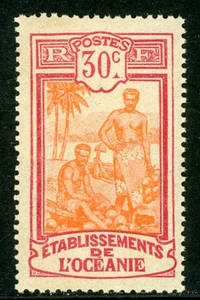 French Polynesia 1913 Tahiti 30¢ Kanakas Scott #36 MNH I330 - Picture 1 of 6