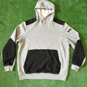 Duluth Trading Hoodie Sweatshirt Men’s Large Fleece Lined Gray Black Heavyweight - Picture 1 of 8