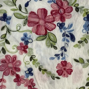Anthropologie Kindred L White Peasant Blouse Boho Top Embroidered Floral NEW - Picture 1 of 4