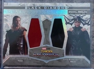 2021 Upper Deck Marvel Black Diamond Shards Dual Chris Hemsworth Cate Blanchett - Bild 1 von 2