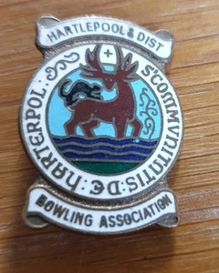Hartlepool And District Bowling Club Enamel Badge HARTERPOL : DE SCOMMUNITATIBUS - Foto 1 di 9