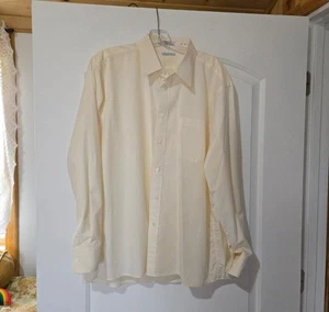 Men's Christian Dior Cream Dress Button Down Shirt, SIZE 17 1/2, 34-35 - Picture 1 of 12