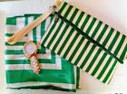 Grüne Pashmina, Clutch Bag und Uhr Limited Edition beworben von Yves Rocher
