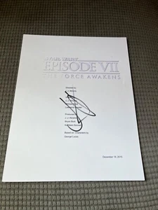 J J Abrams Signed Autographed Star Wars The Force Awakens Movie Script Cover - Picture 1 of 1