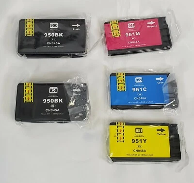 950 951XL Printer Ink Cartridge 2 Black Cyan Magenta Yellow Unopened - Image 1 of 4