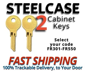 Steelcase Cabinet Keys Office Furniture Replacement Key Cut to Code FR301-FR550 - Picture 1 of 5