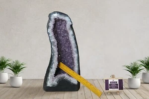 34.7LB Large Natural Amethyst Geode Cathedral Crystal Cluster Specimen Healing - Picture 1 of 15