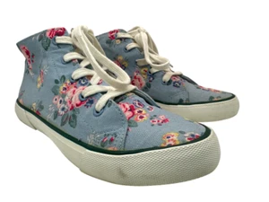 Cath Kidston Canvas Sneakers Trainers Mid Tops Pale Blue Floral UK 4 Eu 37 - Picture 1 of 19
