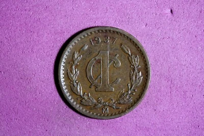 1937 Mo Mexico 1 Centavo Bronze Coin #M23034 - Image 1 of 2