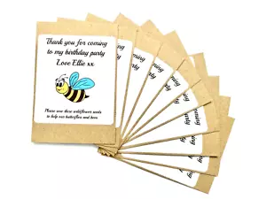 Personalised UK Wild Flower Bee Friendly Seeds Packs for Kids Party Bags 10x5g - Picture 1 of 4