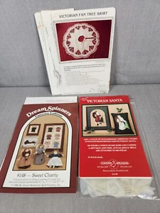 Lot of 3 Christmas Craft Patterns UNCUT Angels + Victorian Santa & Tree Skirt - Picture 1 of 4