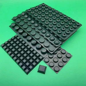 Black Rubber Feet Large Self Adhesive Stick On Bumpers Silicone Furniture Pads - Picture 1 of 46