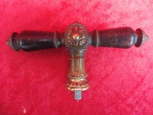 schöner , antike Türknauf , Türgriff , Bronze-Holz , antikes Original - Zdjęcie 1 z 6