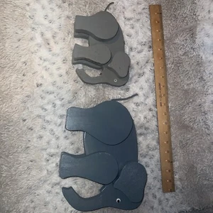 Handcrafted Wooden Elephants Wooden Decor Home - Picture 1 of 5