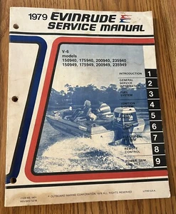 1979 Evinrude Service Manual For 1509940 175940 200940 235940 And More Item#5431 - Picture 1 of 6