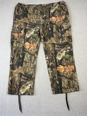 Mossy Oak Pants Mens 48/50 Camo Cargo Elastic Waist Straight Leg Cinch Legs - Image 1 of 4