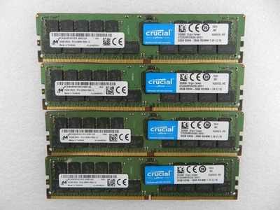 MICRON 32GB 2RX4 PC4-2666V DDR4 SERVER MEMORY MTA36ASF4G72PZ-2G6E1(Lot of 4) - Image 1 of 4