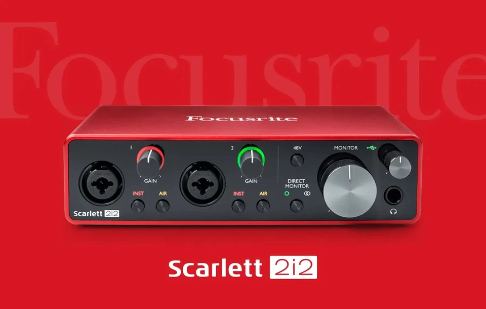 Focusrite 2i2 Scarlett 3° Generazione Interfaccia Audio USB - Rosso - Immagine 1 di 4