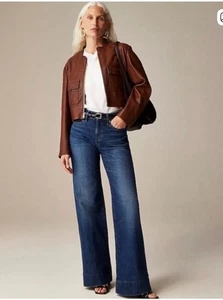 J. Crew Damen 96' Low Rise Denim Hose Pants 28 Tall Dark Denim Wash Wide Leg - Bild 1 von 10