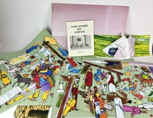 Bible Story Felt Sunday Home School Flannel Sheets & Scenery Appx 150 Pieces - Picture 1 of 12