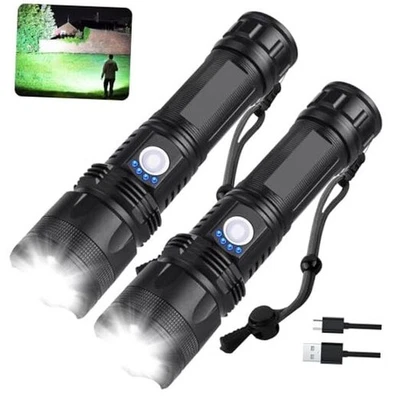 Rechargeable Flashlights 90,000 High Lumens - 2 Pack, Super Bright LED Flash  - Image 1 of 4