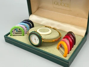 [Excelente+5] Reloj Gucci Vintage Bisel Cambiar 11/12 Mujer Dorado Blanco 12 Colores - Imagen 1 de 20