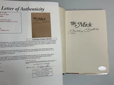 MICKEY MANTLE Signed "THE MICK" Hardcover Book JSA Letter Auth Yankees - Image 1 of 4