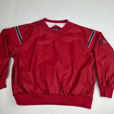 Y2K Sport Tek Port Authority Jacket Size L Lined Windbreaker Red Nylon Christian - Image 1 of 4
