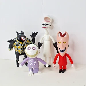 Vintage 1993 Nightmare Before Christmas Movie Figure Lot of 4 Removable Masks - Picture 1 of 7