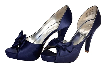 ZAPATOS MUJER MICHAELANGELO MARIBELLE 7,5 M - AZUL OSCURO SATINADO-TACONES/PLATAFORMA - LAZOS Foto 1 de 4