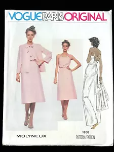 Vogue Pattern 1858 Molyneux 8 Maxi Midi Dress Jacket Sundress 70s Evening Paris - Picture 1 of 10