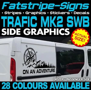 para adaptarse a RENAULT TRAFIC SWB MK2 BRÚJULA MOUNTAINS PEGATINAS GRÁFICAS CAMPERVAN - Imagen 1 de 2