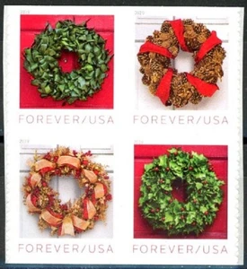 HOLIDAY WREATHS Block of 4 REMOUNTED MINT Stamps Scott's 5424 to 5427a - Picture 1 of 2