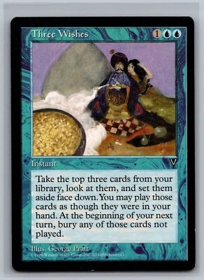 Three Wishes Magic the Gathering MTG Visions George Pratt Art Reserved List RL - Image 1 of 2