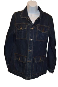 Ladies Brody Blue Jean Jacket Button Up 4 Pockets Long Sleeve Size Medium - Picture 1 of 8