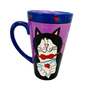 Catzilla hand painted tall 12 oz coffee cup mug Candace Reiter collection - Picture 1 of 5