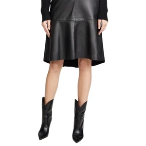 Womens Habitual Skirt Jayda Faux Leather Black Knee Length High Low Skirt Size 2 - Picture 1 of 8