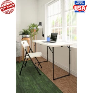 Adjustable Height Folding Utility Table Indoor Outdoor Portable Lightweight New - Picture 1 of 19