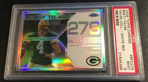2008 BRETT FAVRE TOPPS CHROME WHITE REFRACTOR #BFC276 PSA 9 PACKERS 018/100  - Picture 1 of 2