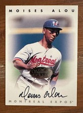 MOISES ALOU 1996 Donruss Leaf Signature Series Autographed Baseball Card Expos