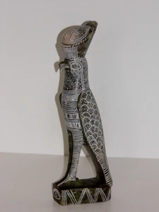 SCULPTURE ANCIENNE D'ART EGYPTE PIERR GRANITE HORUS TETE DE FAUCON TRES BON ETAT - Picture 1 of 9