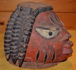 Máscara Casco Madera Gelede Muy Antigua Tribu Yoruba Hecha y Usada Nigeria África - Imagen 1 de 12