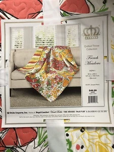 Virah Bella Quilted Reversible Throw Blanket FRENCH MEADOWS 50x60 - Picture 1 of 2