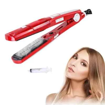 Electric Steam Straightener Portable Ceramic Hair Iron Salon Hair Styling Tool - Image 1 of 4