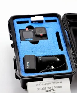 Vorgeschnittenes blaues Top GoPro Hero 12 11 10 9 8 Schaumstoffeinsatz passt zu Ihrer Pelican M60 Hülle - Bild 1 von 3