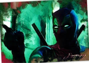 Deadpool Authentic 2018 Artist Signed Limited Edition Print Card 46 of 50 - Picture 1 of 4