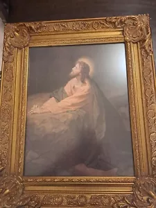 Christ In The Garden Framed Painting - Picture 1 of 4