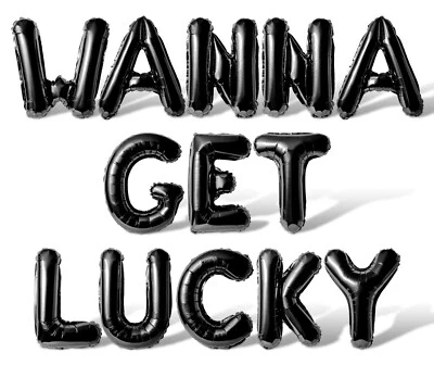 WANNA GET LUCKY Letter Balloon Banner - 10 Color Option - St Patrick's Day Decor - Image 1 of 4